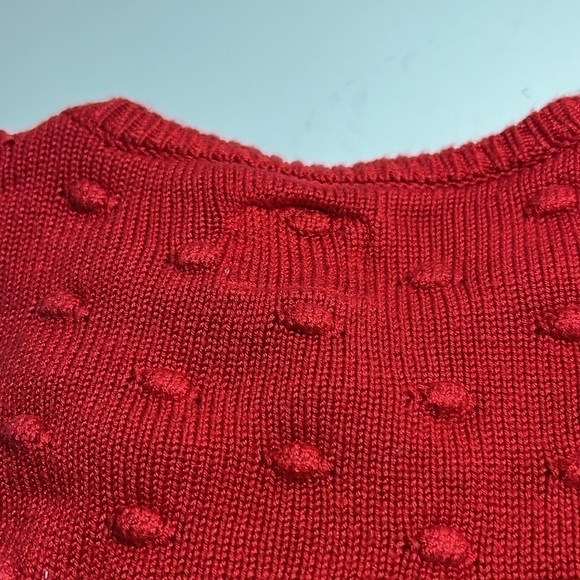 🚼Little sleepies red pom pom comfortable knit sweater size 18-24 - Picture 6 of 7